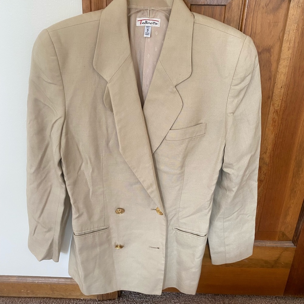 Talbots light beige linen blazer